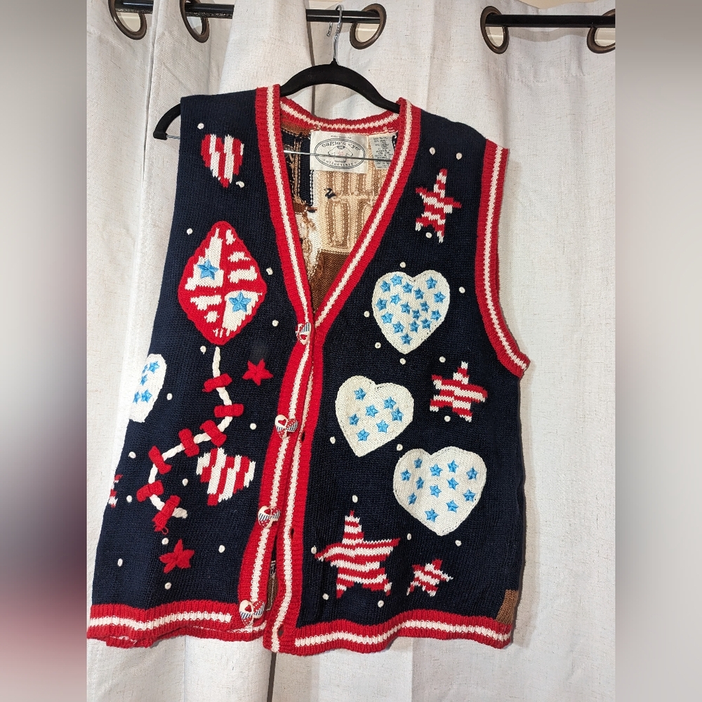 Vintage Knitted Eagle's eye 1996 Vest - Picture 2 of 4